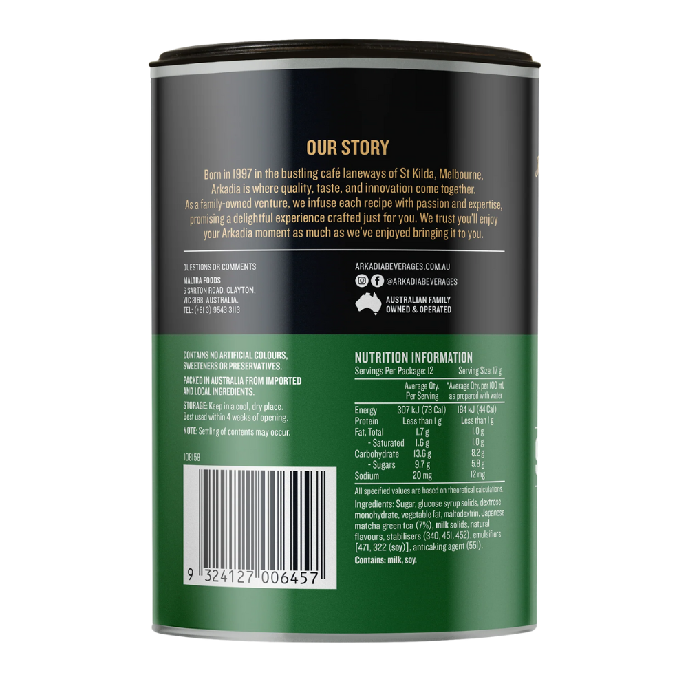 Arkadia Matcha Latte Original 220g