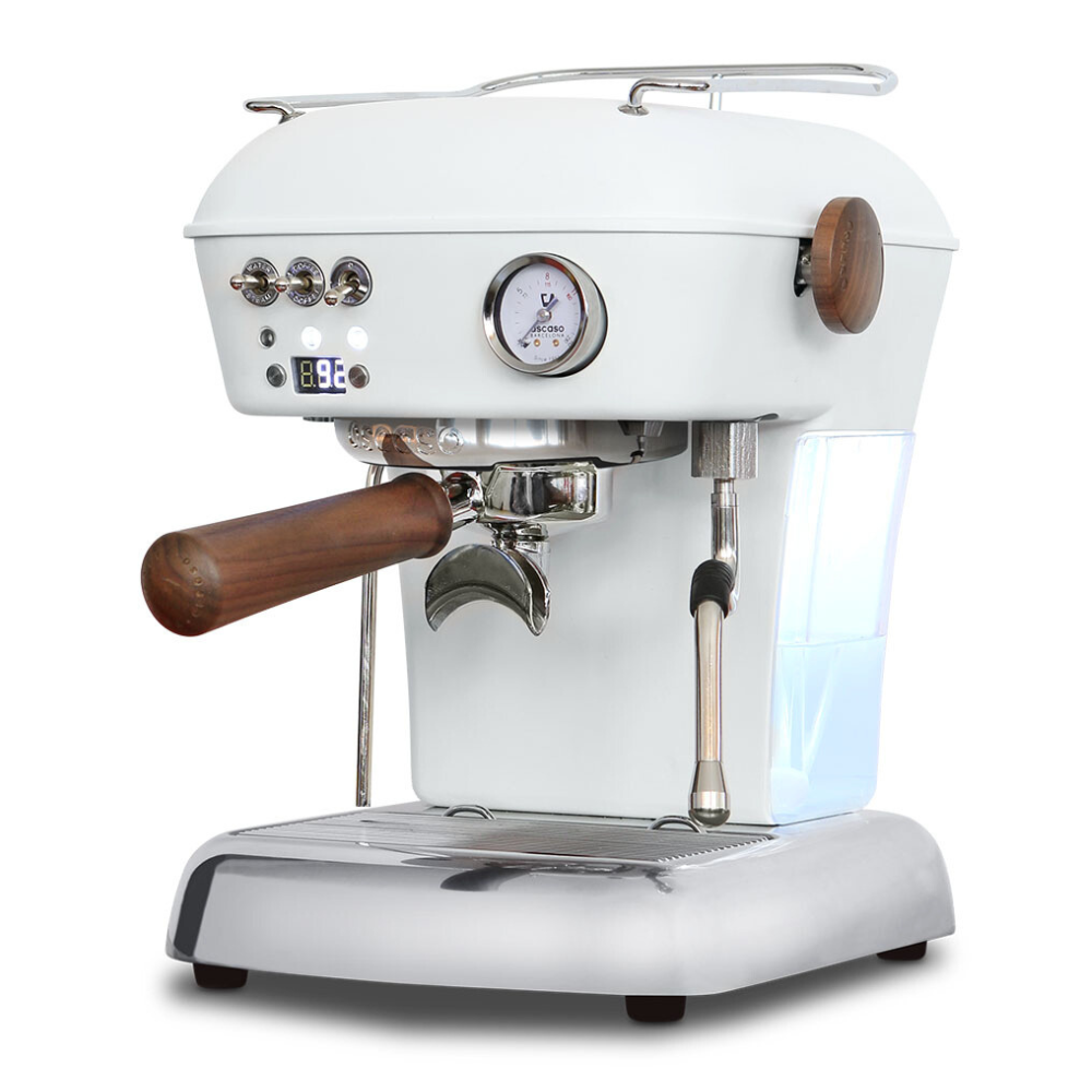 Ascaso Dream PID White home espresso machine angle view