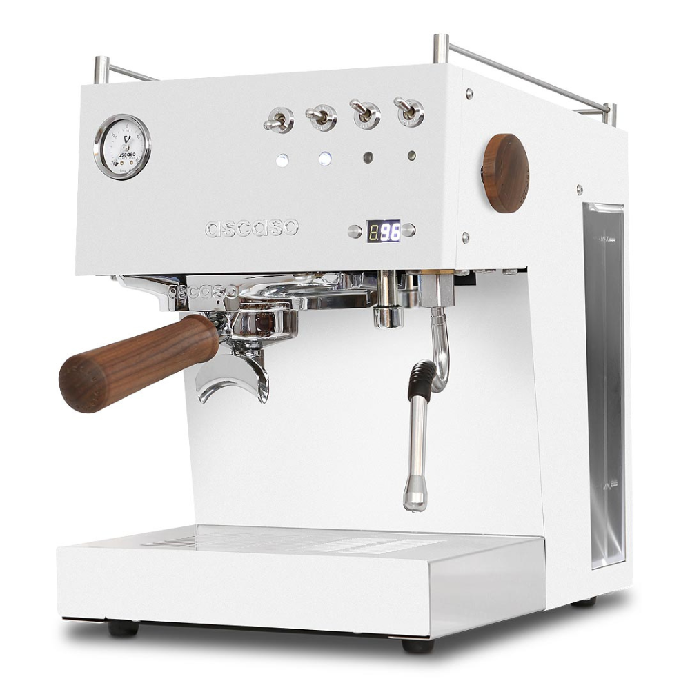 Ascaso Steel Duo PID White Home Espresso Machine angle view