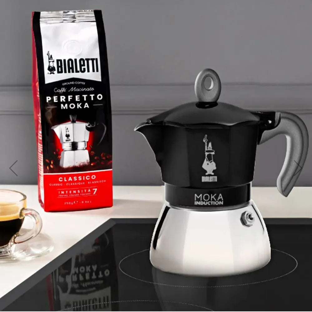 Bialetti Moka Induction Black With Bialetti Classico Coffee