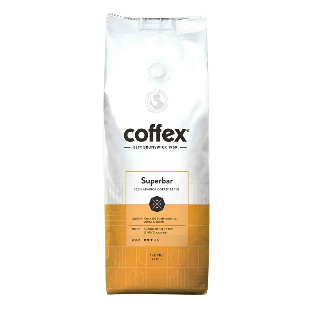 Coffex coffee beans package on a white background