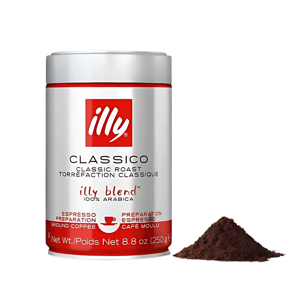 Illy medium roast ground coffee 250gm can