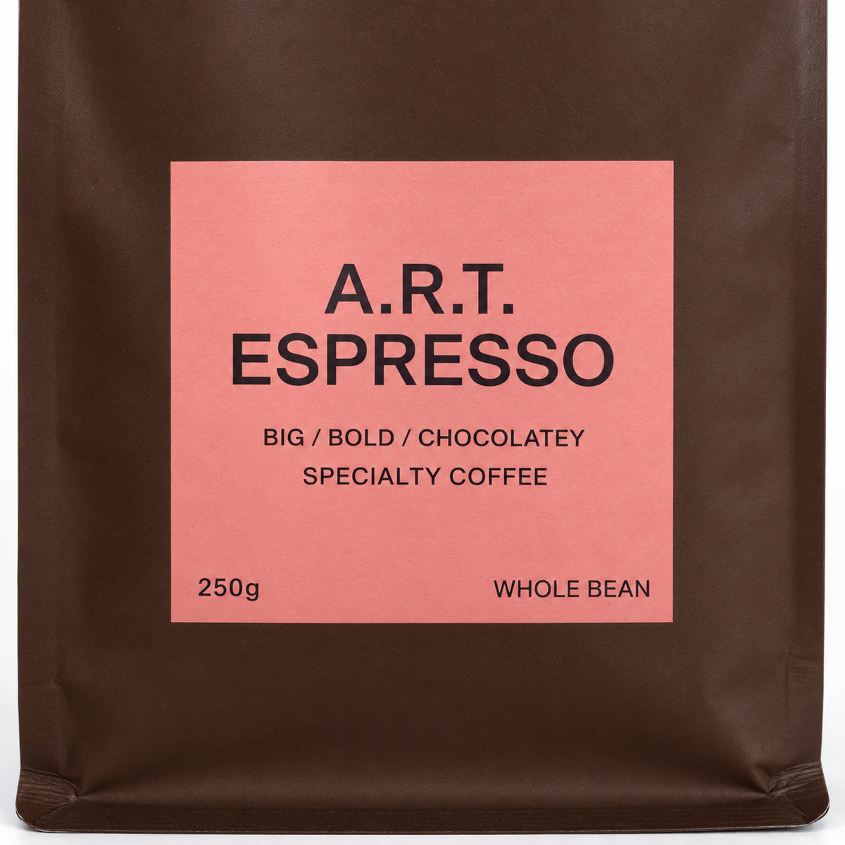 Allpress A.R.T. Espresso Blend Coffee Beans 250grams, close-up of the label