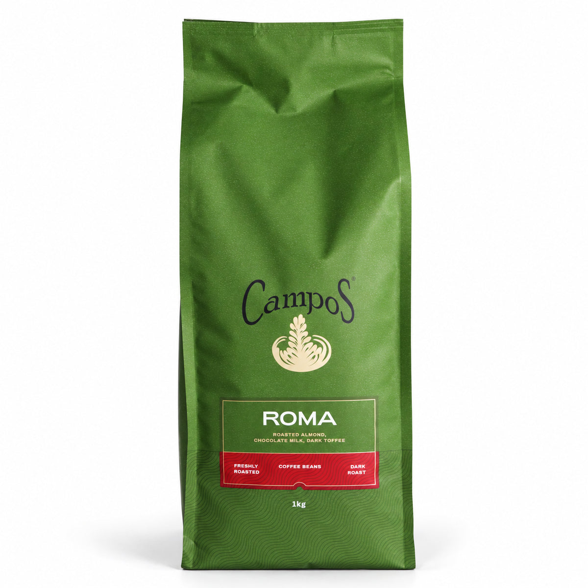 Campos Roma Espresso Blend Coffee Beans 1kg, front of the pack