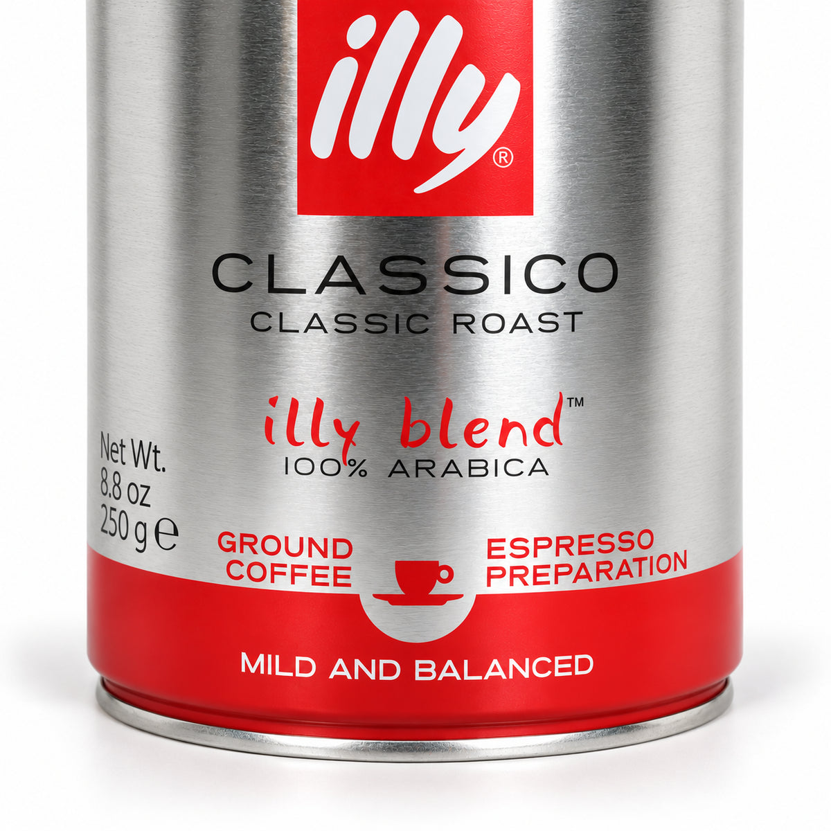 Illy Medium Roast Ground Coffee, close-up of the label