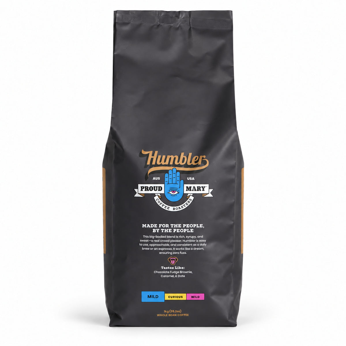 Proud Mary Humbler Blend Coffee Beans 1kg, front of the pack