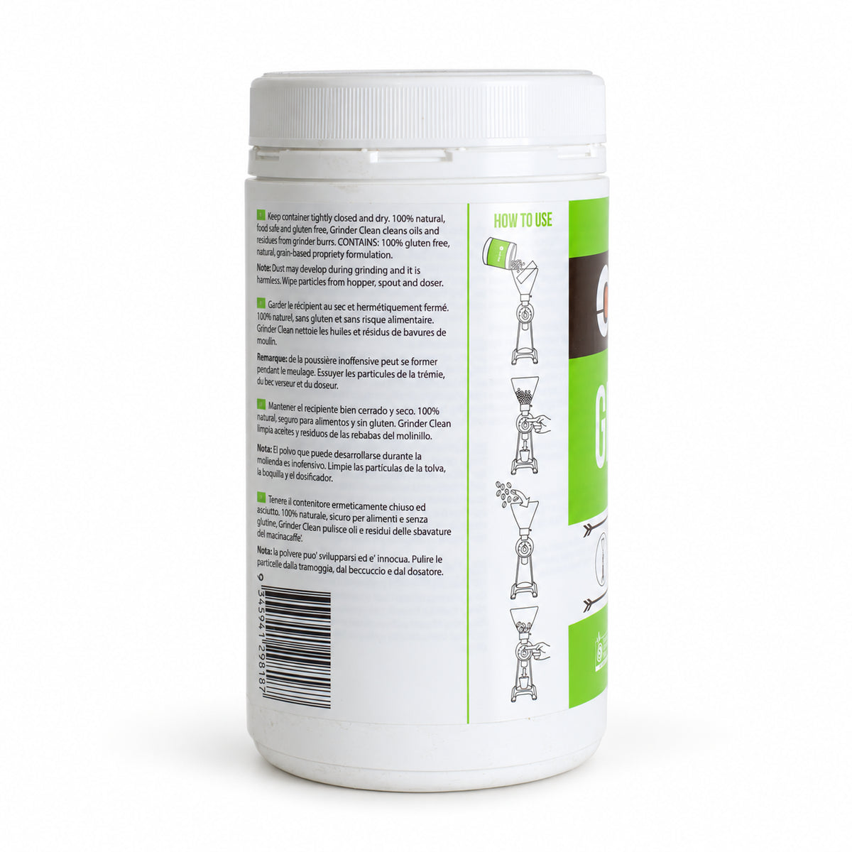Cafetto Grinder Cleaner 450 gm, back of the pack
