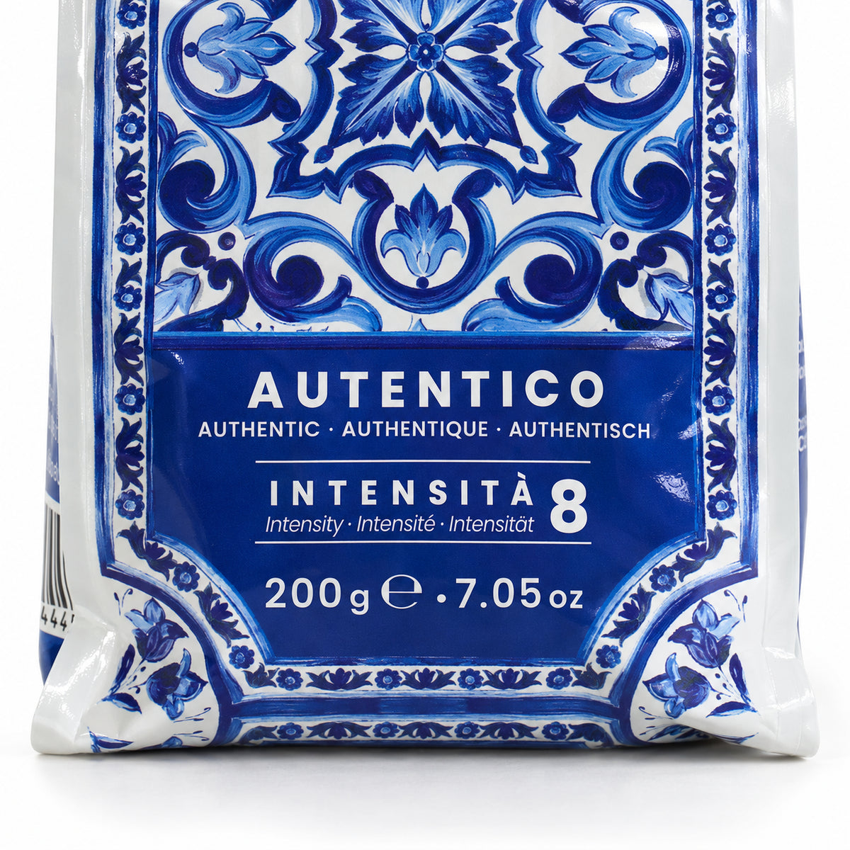 Dolce & Gabbana Bialetti Perfetto Moka Autentico Ground Coffee 200g, close-up of the label