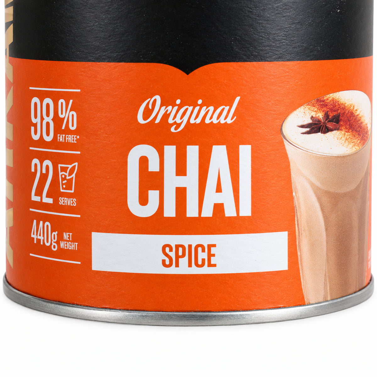 Arkadia Chai Spice Tea 440g, close-up of the label
