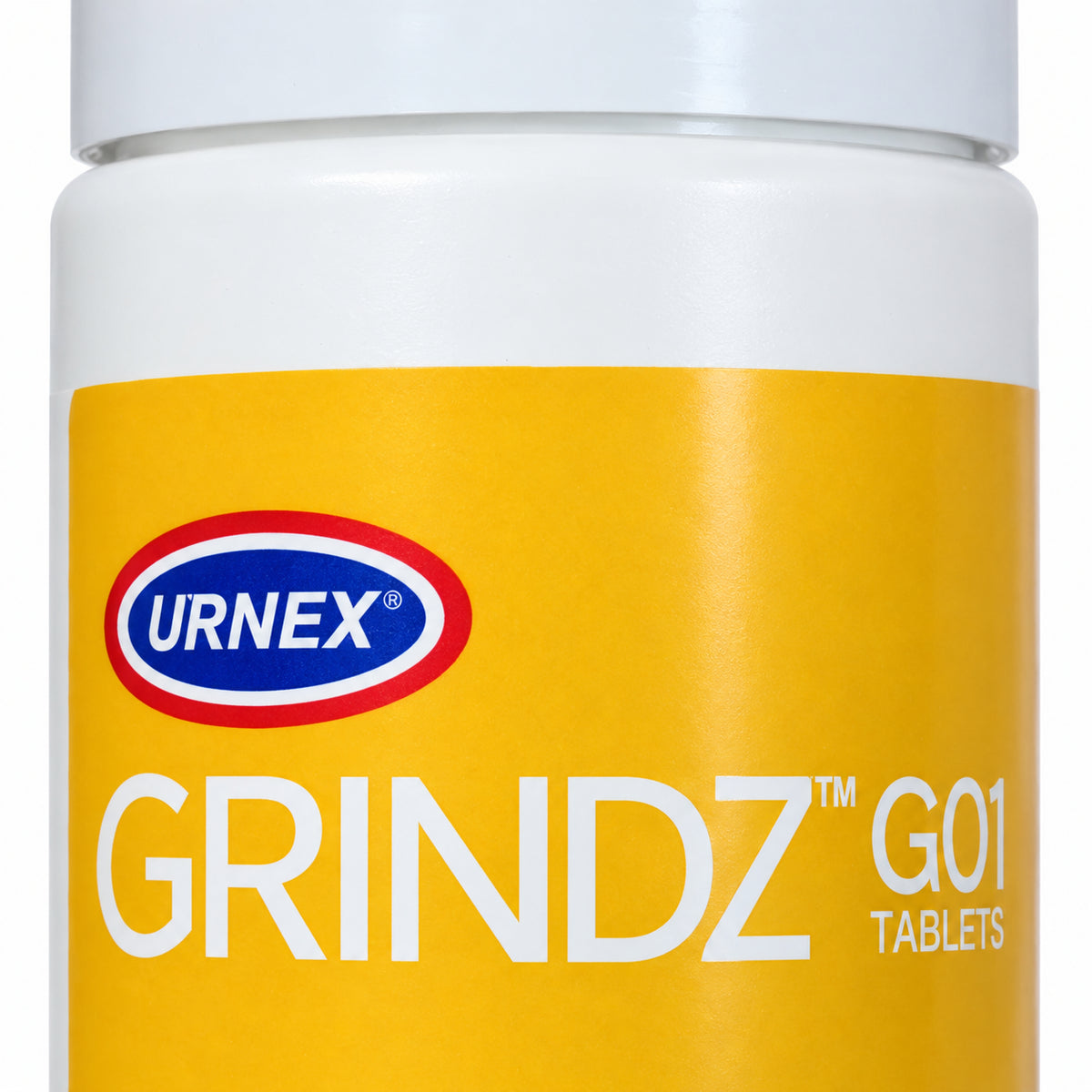Urnex Grindz Grinder Cleaning Pellets, close-up of the label