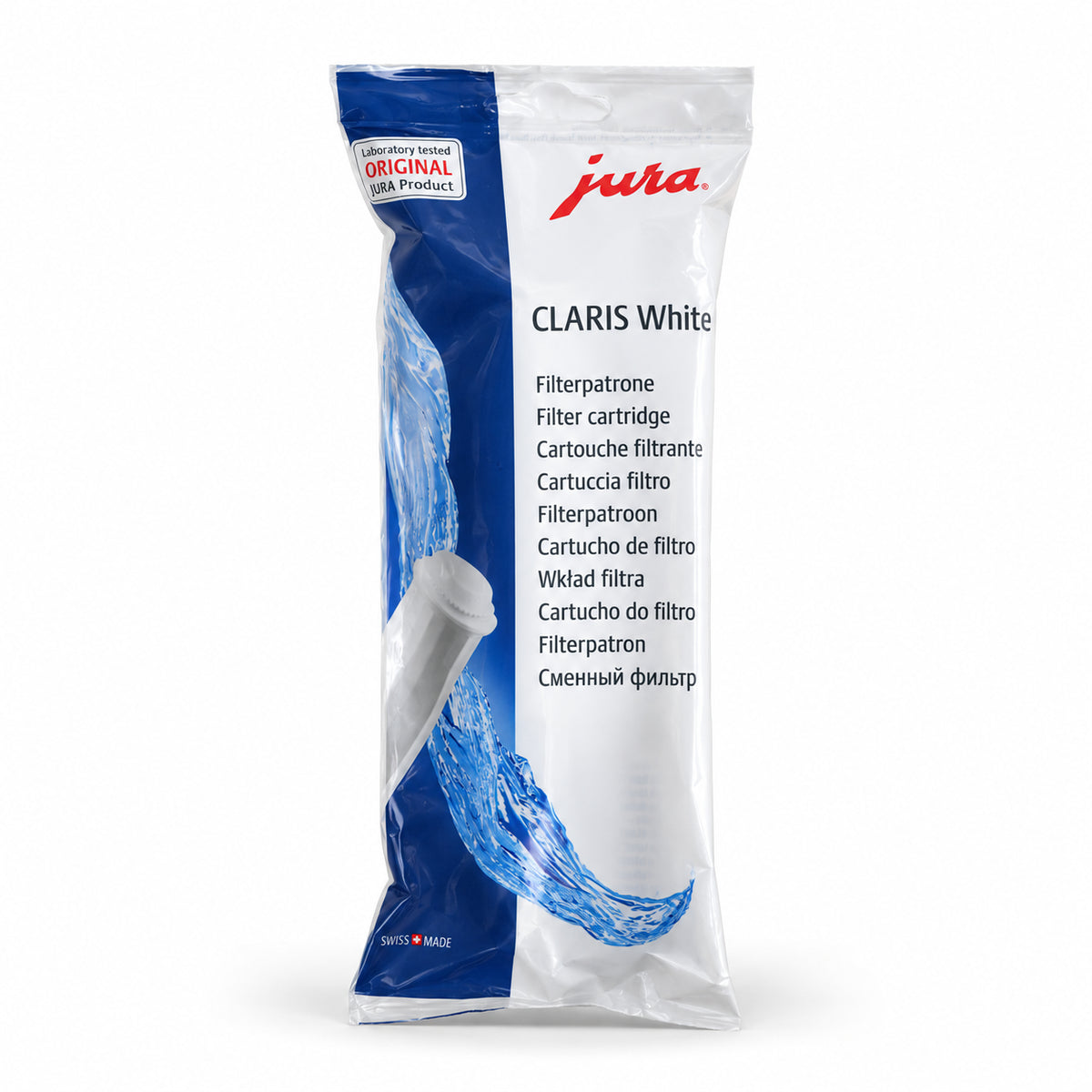 Jura Claris Water Filter White, front of the pack