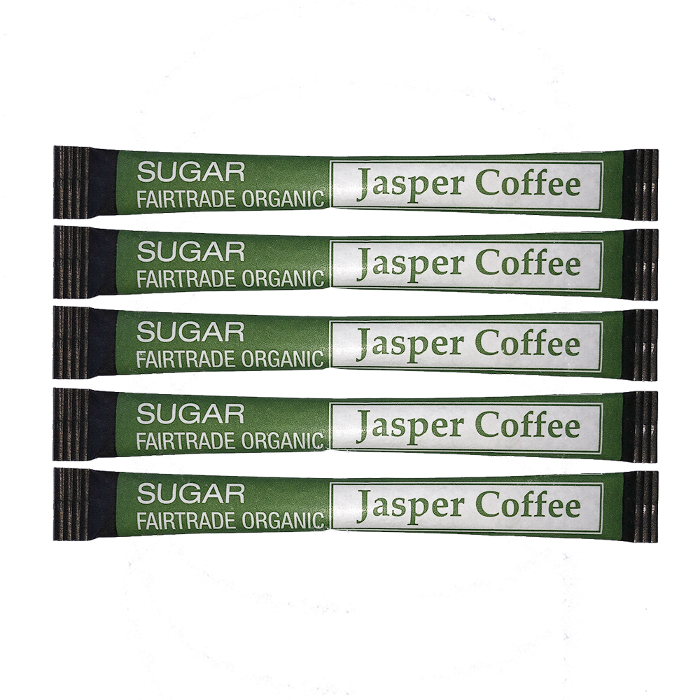 Raw FairTrade Organic Sugar Sticks (branded Jasper)
