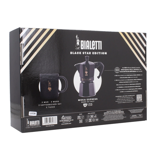 Bialetti 6 cups Moka Express Black Edition Gift Set