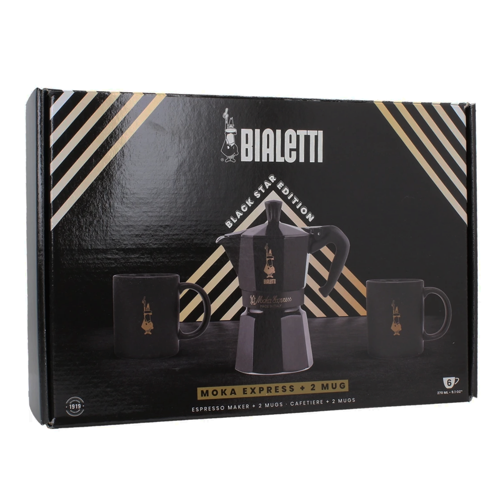 Bialetti 6 cups Moka Express Black Edition Gift Set