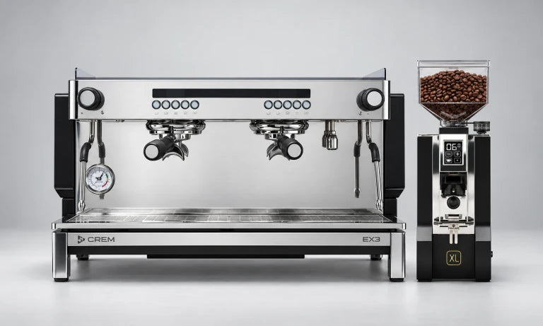 CREM manual espresso machine and grinder for office