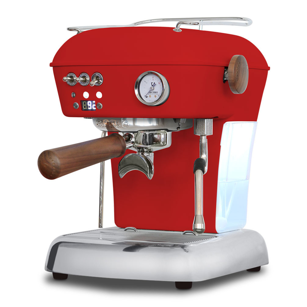 Ascaso Dream PID Red home espresso machine angle view