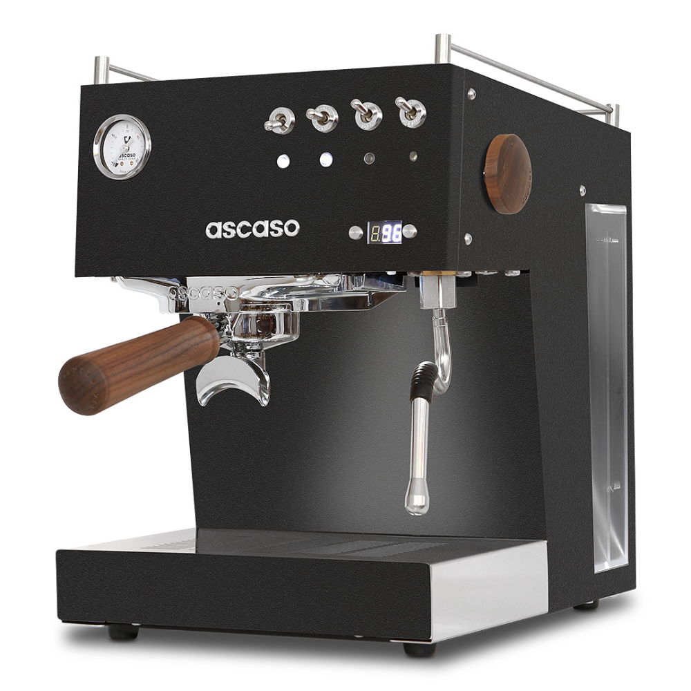 Ascaso Steel Uno PID Black Espresso Machine angle view