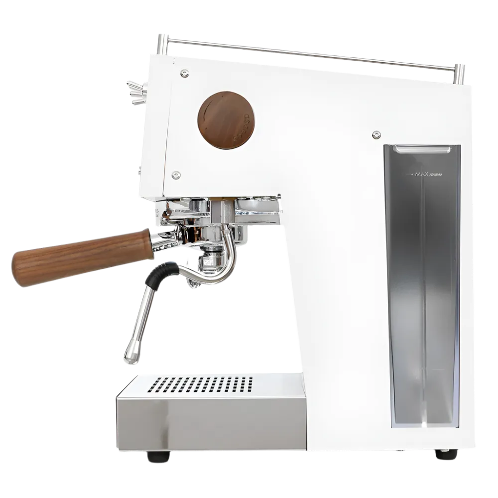 Ascaso Steel Uno PID White Espresso Machine side view