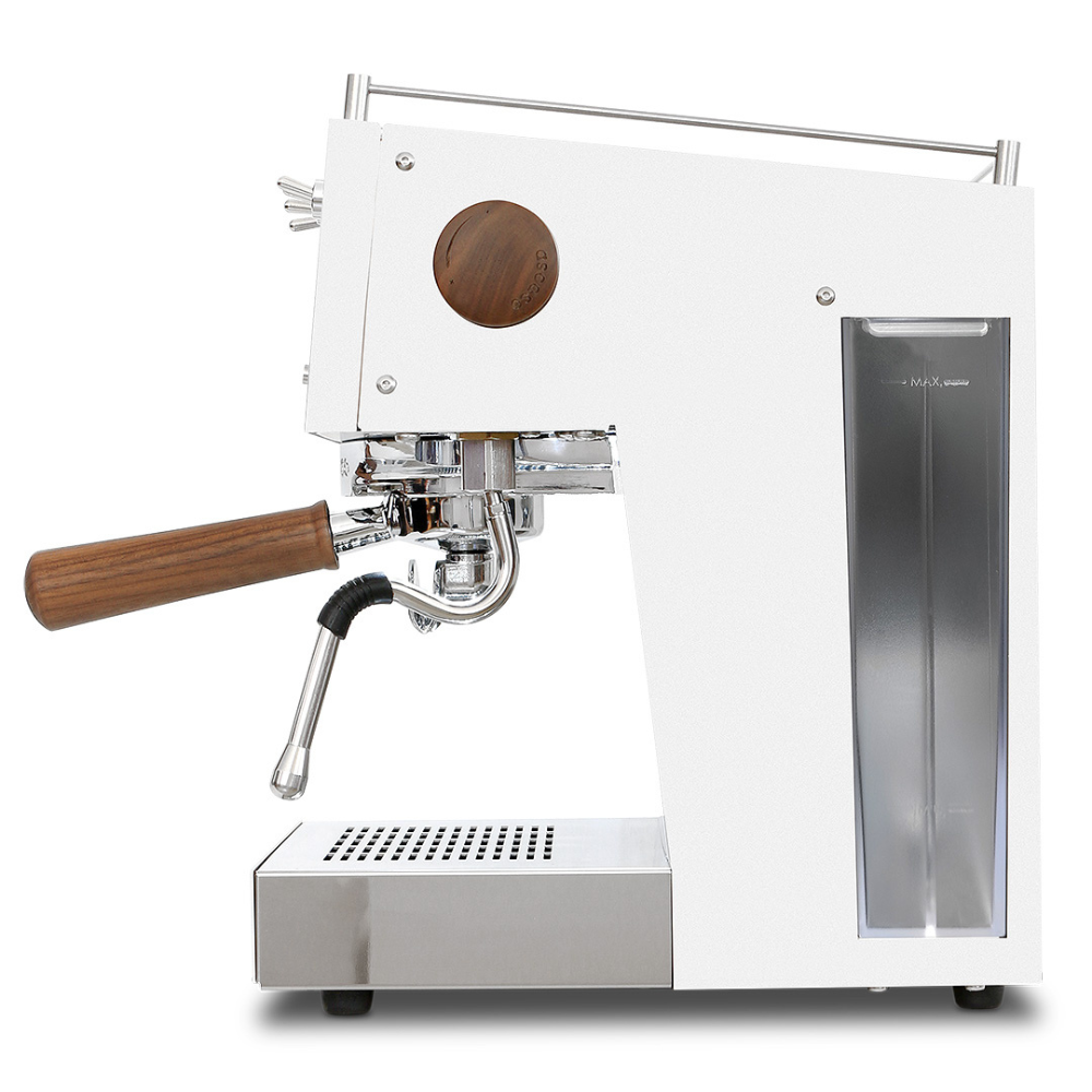 Ascaso Steel Uno PID White Espresso Machine side view