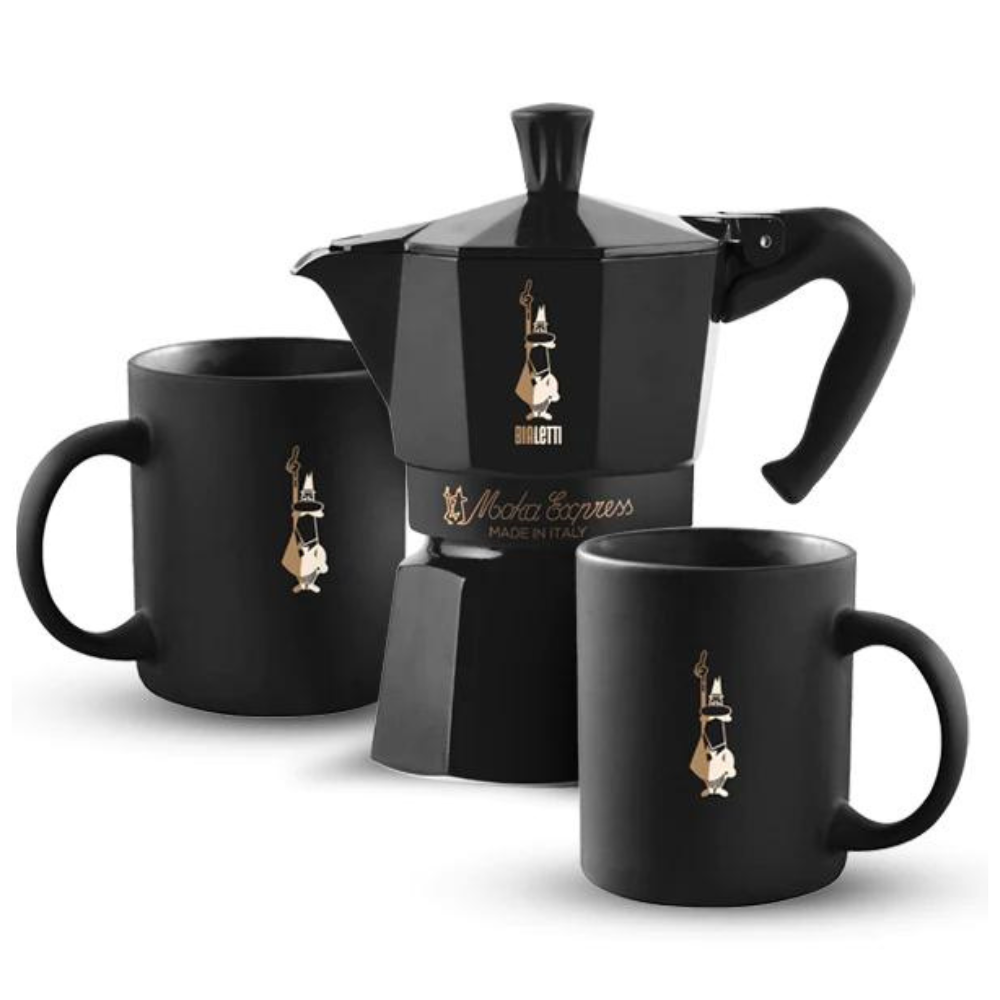 Bialetti 6 cups Moka Express Black Edition Gift Set