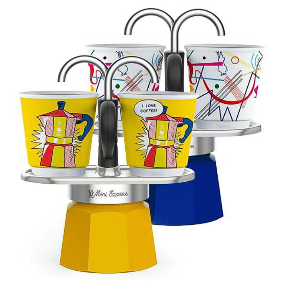 Bialetti - Set Mini Express 2 Cup pot with 2 cups (LICHTENSTEIN) – Cerini  Coffee & Gifts