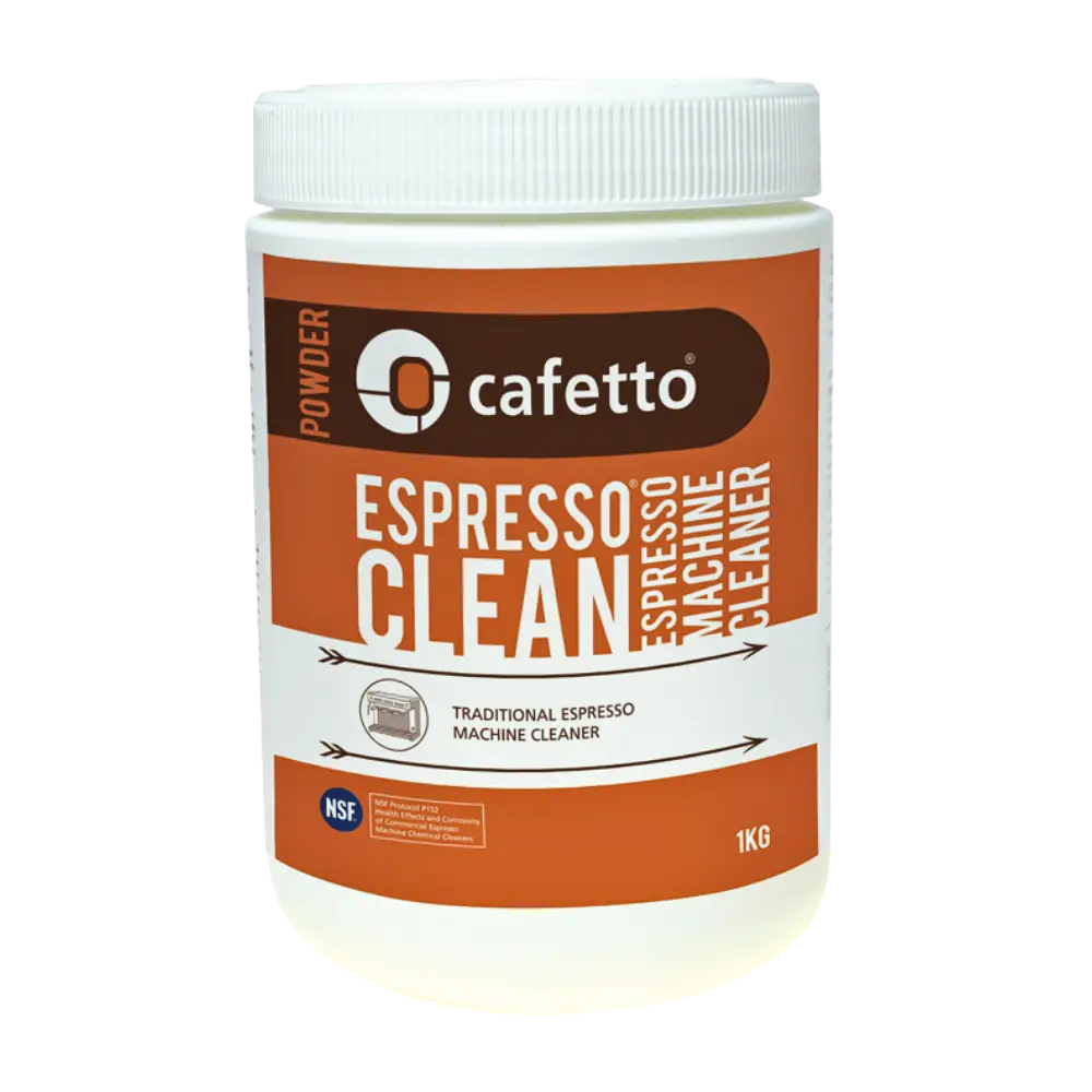 Cafetto Espresso Machine Cleaner powder container on a white background