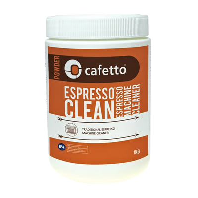 Cafetto Espresso Machine Cleaner powder container on a white background