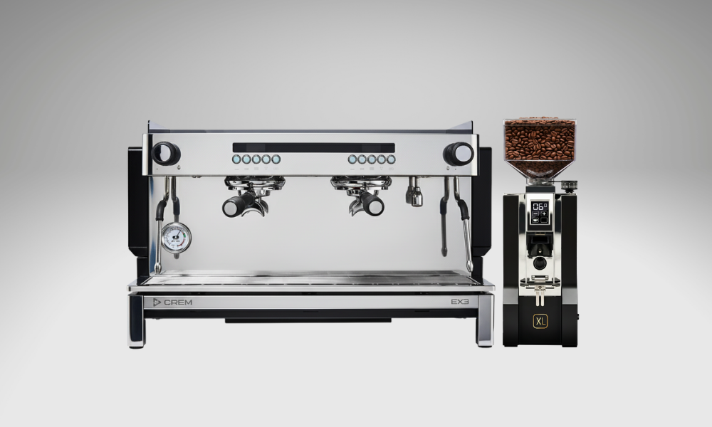 CREM manual espresso machine and grinder for office
