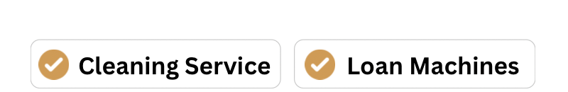 Two checkboxes labeled 'Cleaning Service' and 'Loan Machines' with checkmarks.