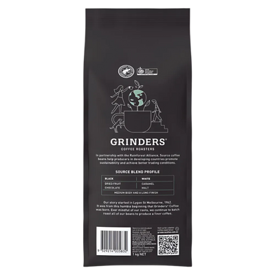 Back of bag Grinders Source coffee beans 1kg