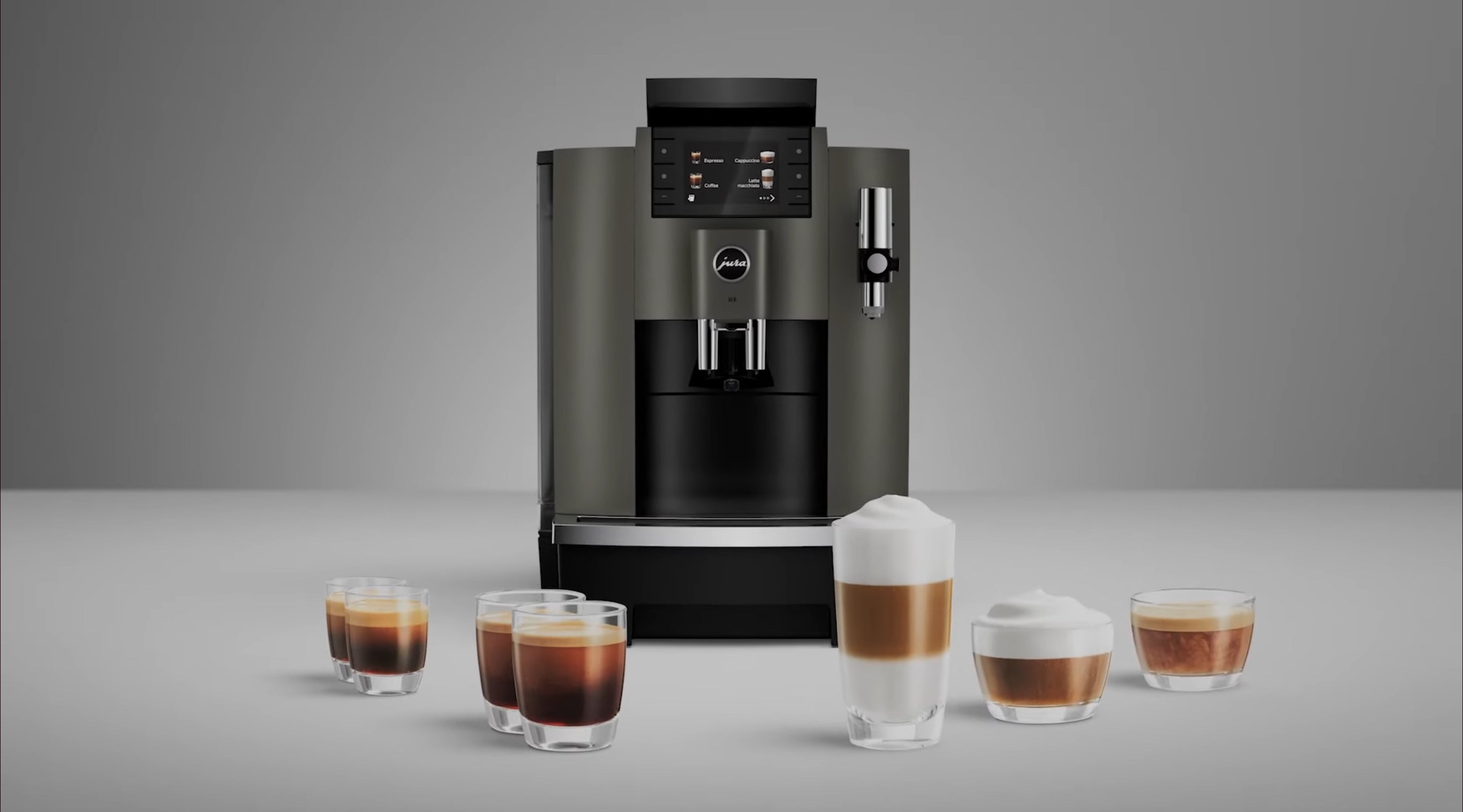 Load video: Video with panning shots of W8 coffee machine features