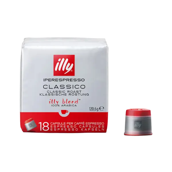 Illy iperEspresso Classico coffee capsule packaging on a white background