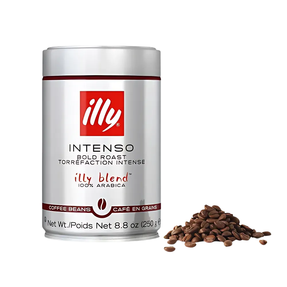 Illy dark roast coffee beans 250gram can