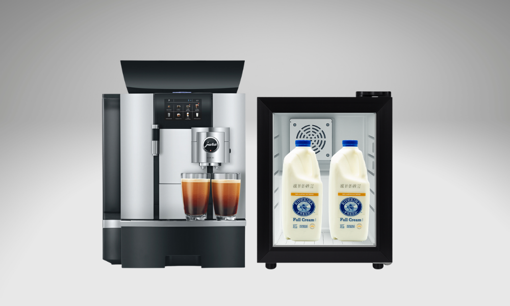 Jura GIGA X3 automatic office coffee machine with milk fridge