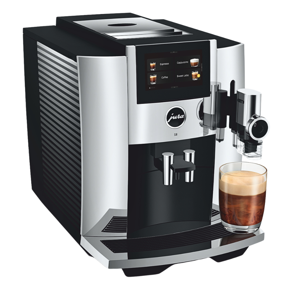 Jura S8 INTB coffee machine angle view