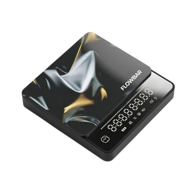 Digital kitchen scale with 'FLOWBAR' branding on a white background