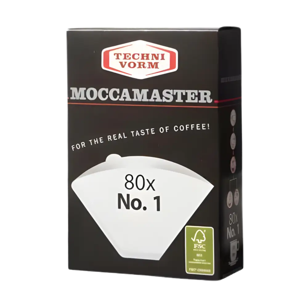 Technivorm Moccamaster coffee filter packaging on a white background