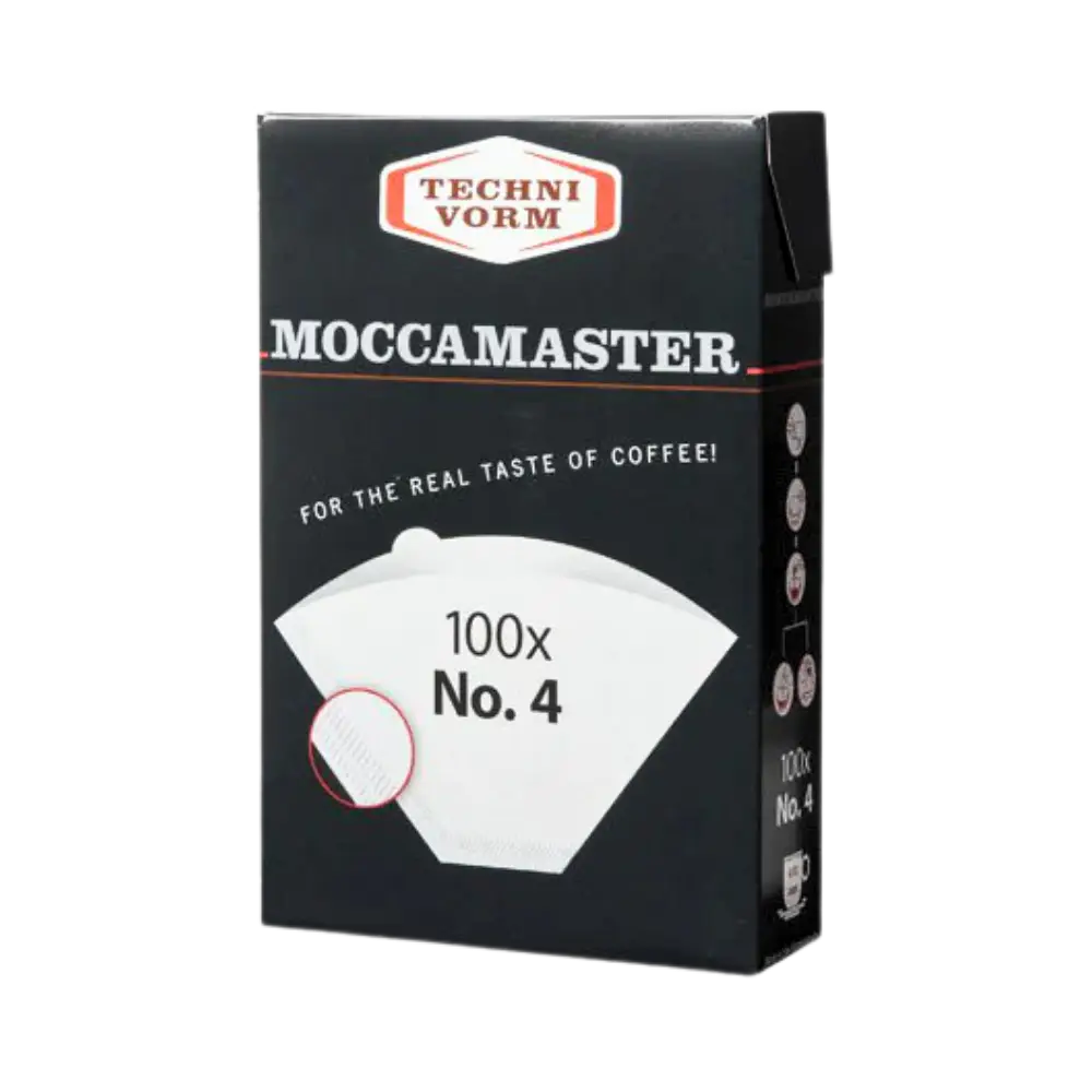 Moccamaster coffee filter packaging with Technivorm logo on a white background