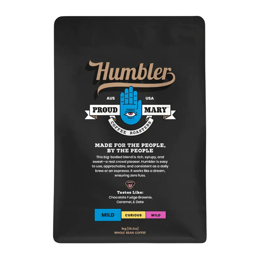 Humbler Coffee Roasters coffee package on a white background