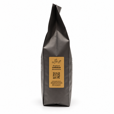 Proud Mary Humbler Blend Coffee Beans 1kg, side of the pack