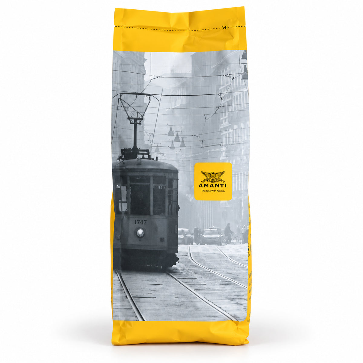 Amanti Hunter Gold Coffee Beans 1kg, back of the pack