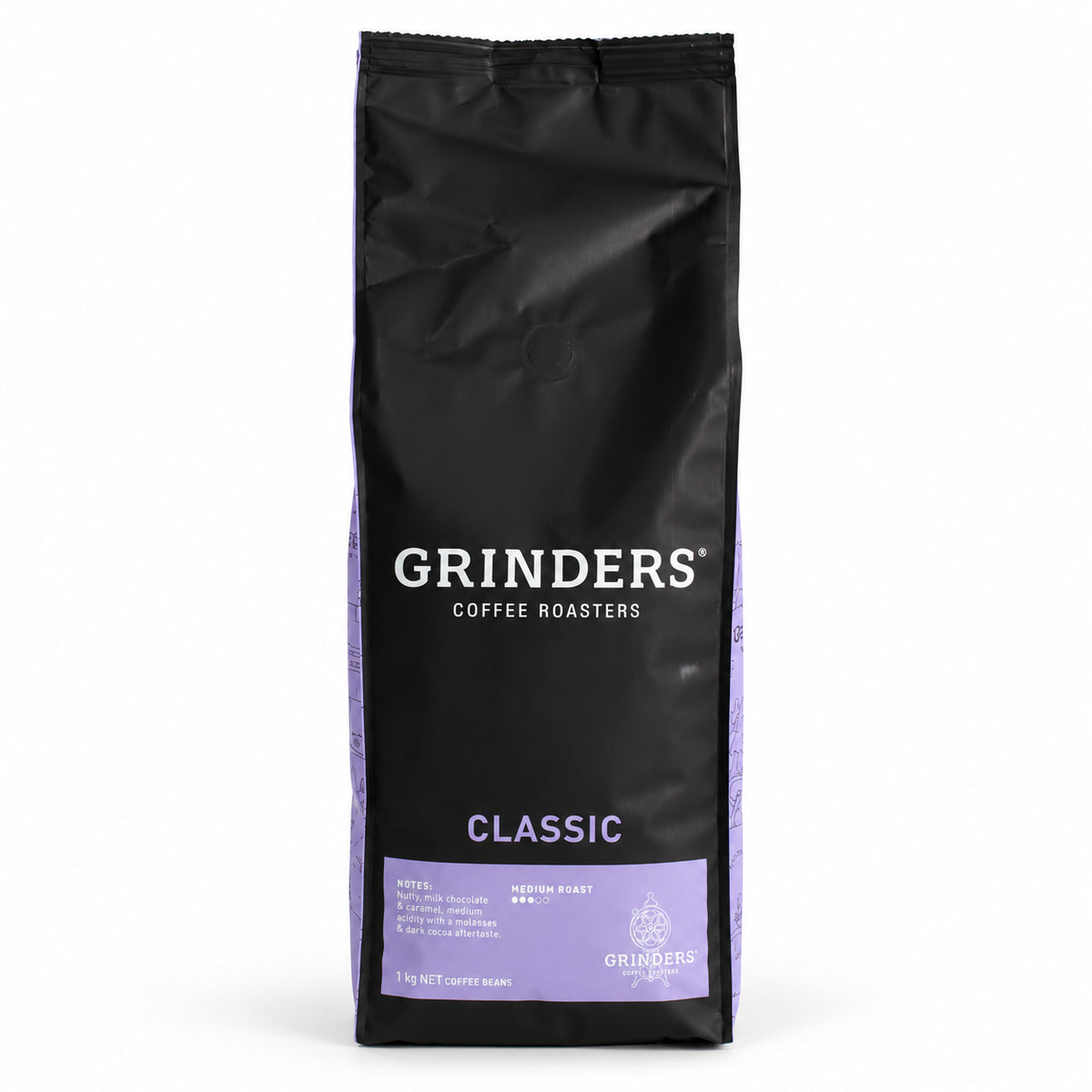 Grinders CLASSIC BLEND Coffee Beans 1kg, front of the pack