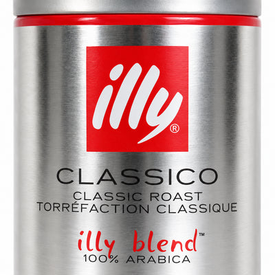 Illy Medium Roast Coffee Beans, close-up of the label