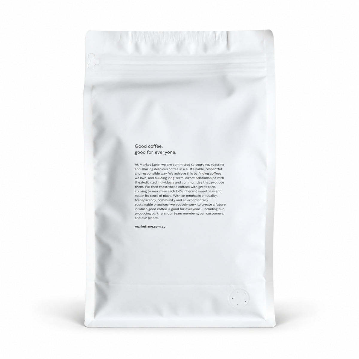 Market Lane Marimbus Coffee Beans 1kg, back of the pack