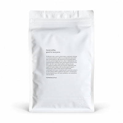 Market Lane Marimbus Coffee Beans 1kg, back of the pack