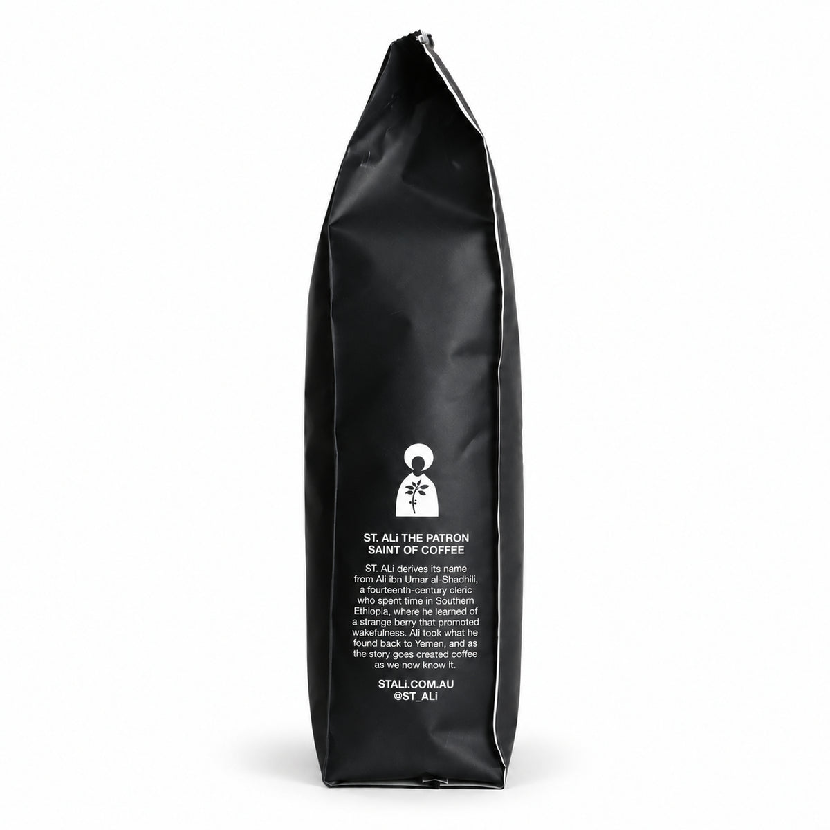 ST. ALi Orthodox Espresso Blend Coffee Beans 1kg, side of the pack