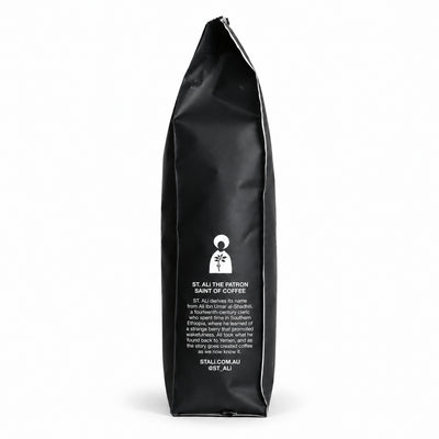 ST. ALi Orthodox Espresso Blend Coffee Beans 1kg, side of the pack