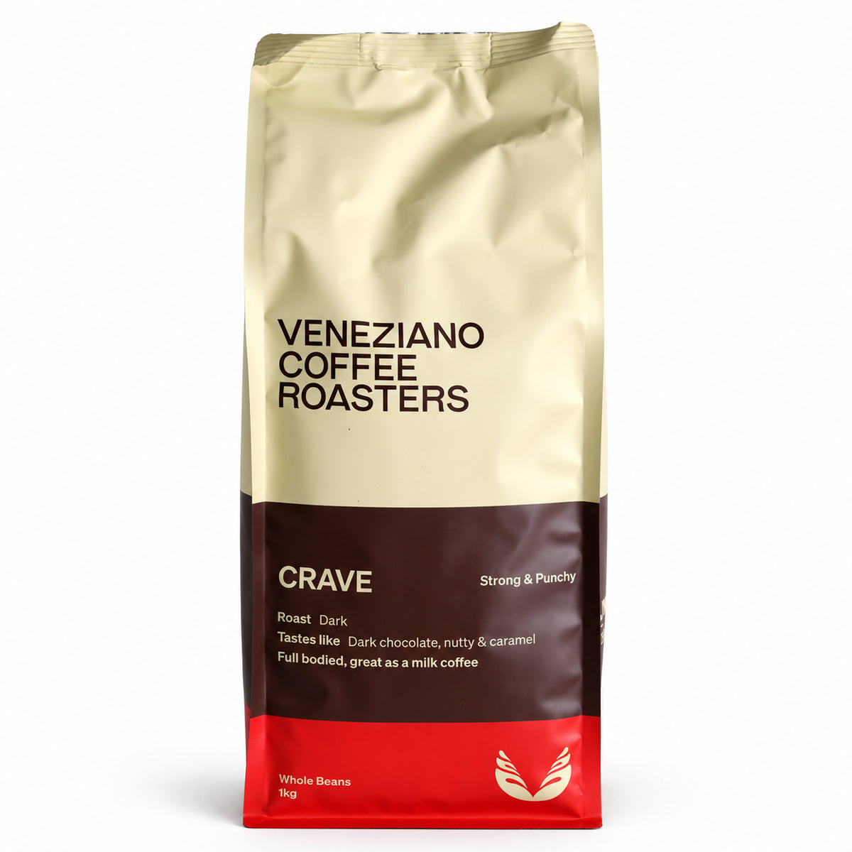 Veneziano Crave Blend Coffee Beans 1kg, front of the pack