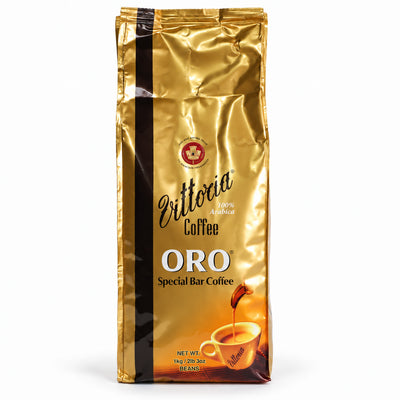 Vittoria Oro Blend Coffee Beans 1kg, front of the pack