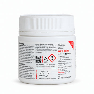 Cafetto J25 Cleaning Tablets 60 pack, back of the pack